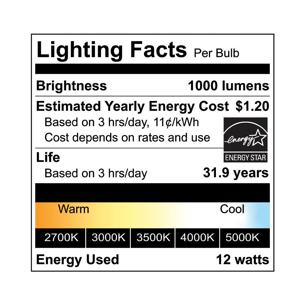 Ultra-slim 6" LED 5 CCT Selectable Recessed Downlight, 12 Watt, 2700K/3000K/3500K/4000K/5000K