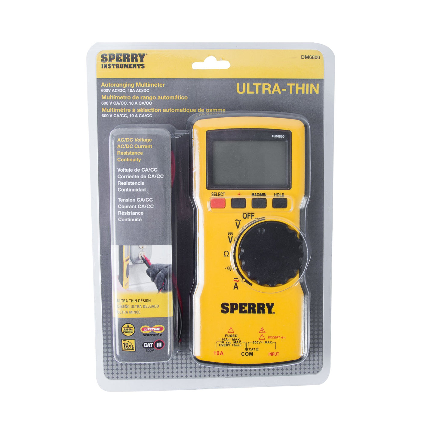 Sperry Instruments DM6800 Digital Multimeter, Thin, Autorange