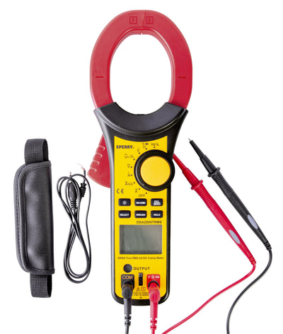 Sperry Instruments DSA2009TRMS Digital Clamp Meter, 2000A AC/DC, TRMS