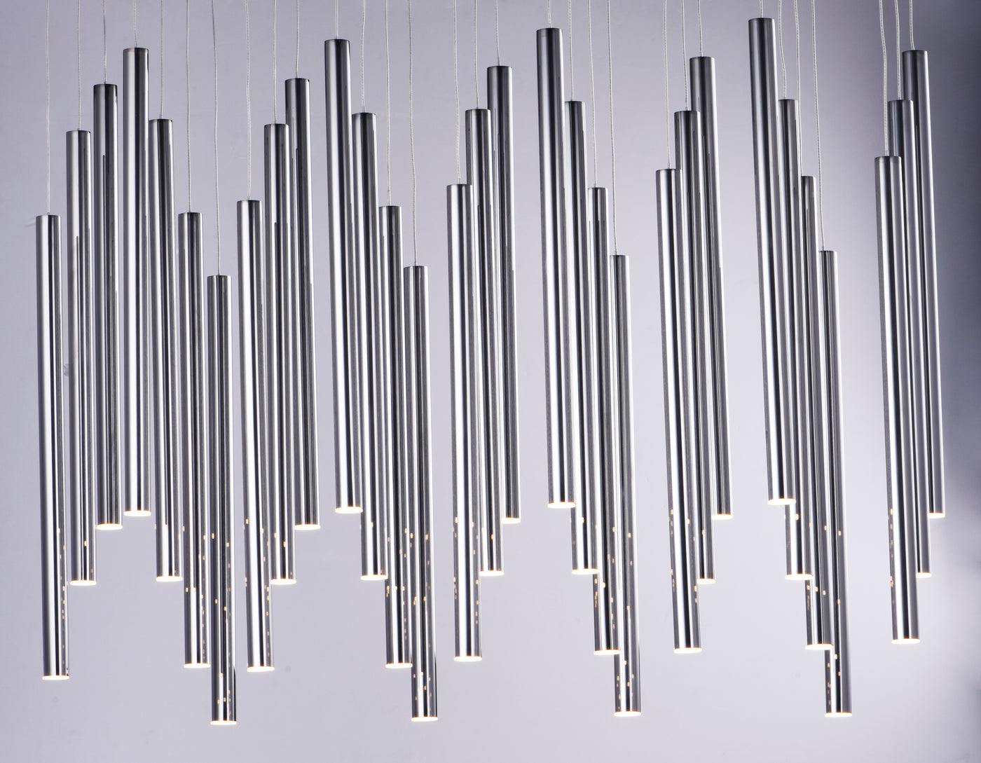  Flute LED 35-Light Pendant E10010-BC Suspension Chandelier