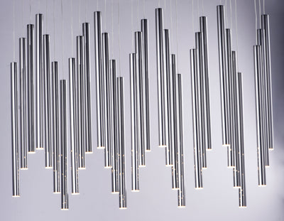  Flute LED 35-Light Pendant E10010-BC Suspension Chandelier