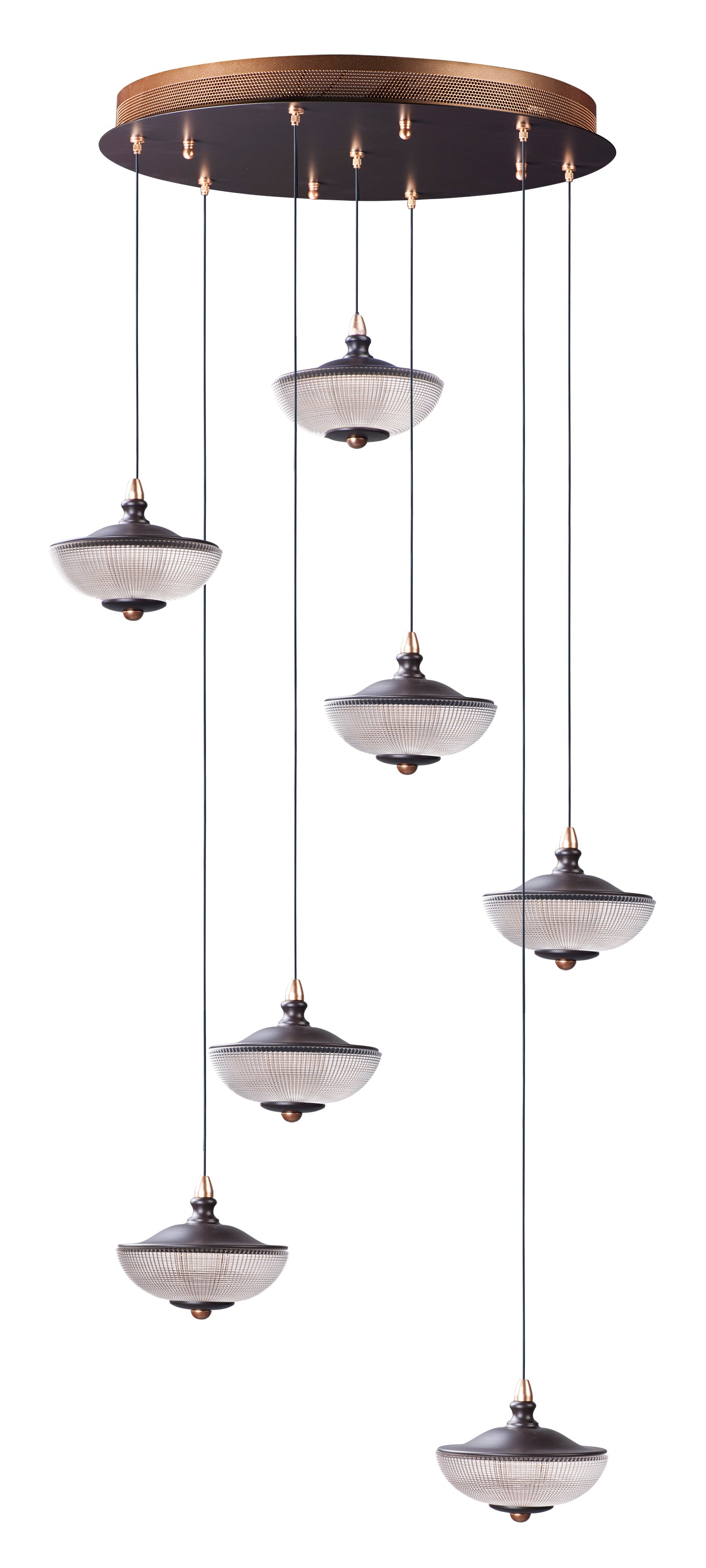 Bella 7-Light LED Pendant E23157-126BRZGLD Suspension Chandelier