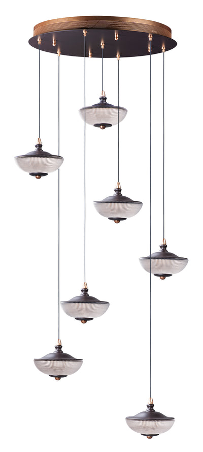 Bella 7-Light LED Pendant E23157-126BRZGLD Suspension Chandelier