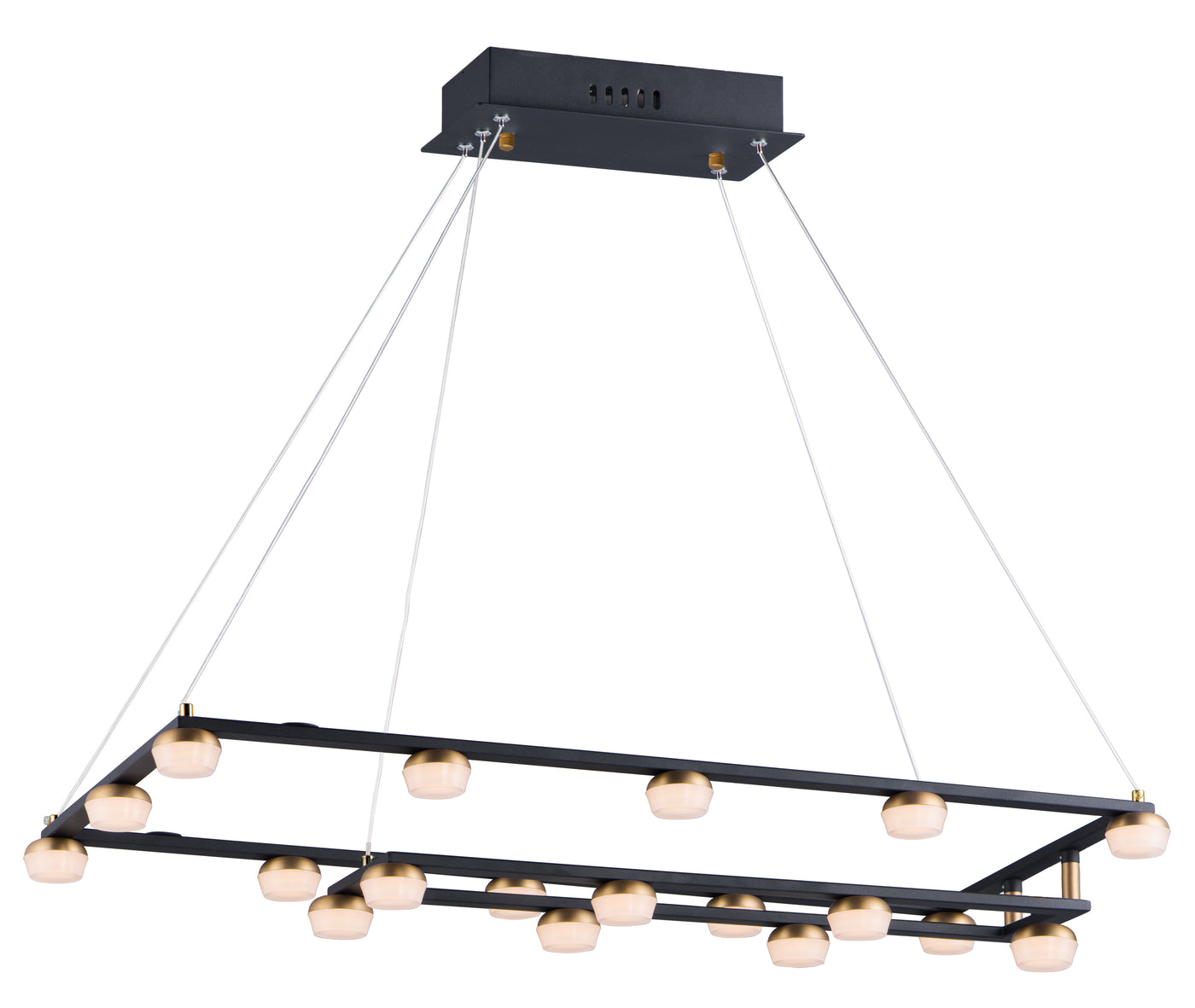  Button 18-Light LED Pendant E23165-75BKGLD Suspension Chandelier