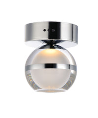 Swank 1-Light Wall Sconce/Flush Mount, 510 Lumens, 6W, 3000K CCT, 120Vn Polished Chrome or Natural Aged Brass Finish