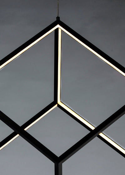  4 Square 1-Light LED Pendant E30582-BK Mini Chandelier