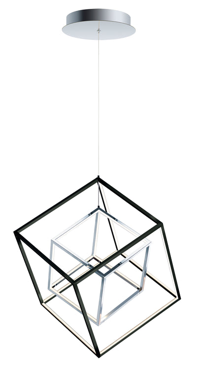  4 Square 2-Light LED Pendant E30584-BKPC Mini Chandelier