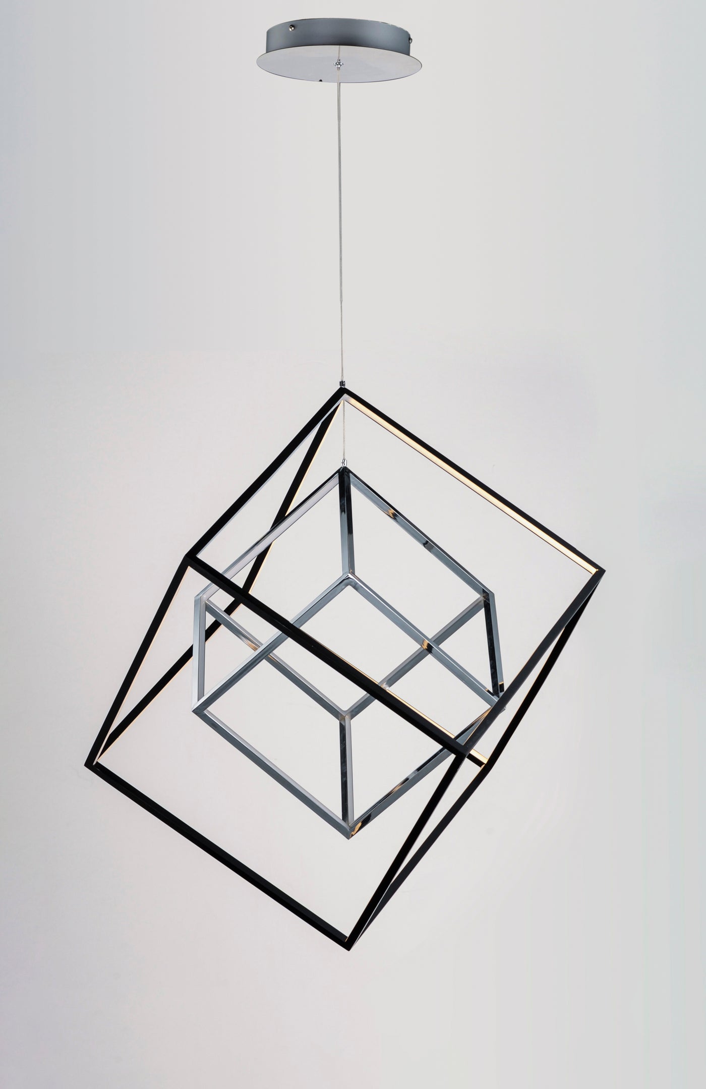  4 Square 2-Light LED Pendant E30584-BKPC Mini Chandelier