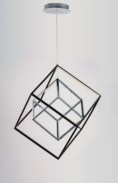  4 Square 2-Light LED Pendant E30584-BKPC Mini Chandelier