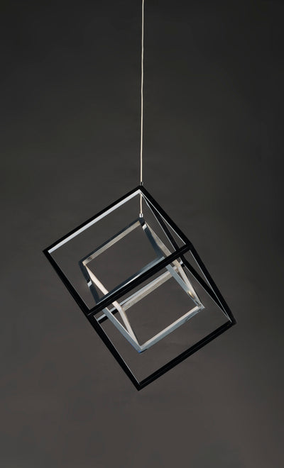  4 Square 2-Light LED Pendant E30584-BKPC Mini Chandelier