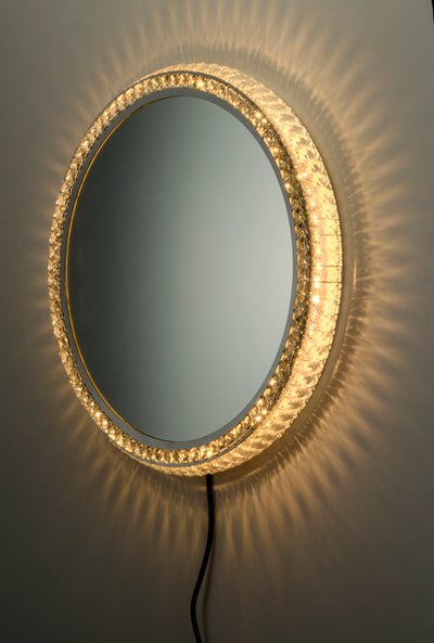  LED Crystal Round Mirror E42002-20 Decor