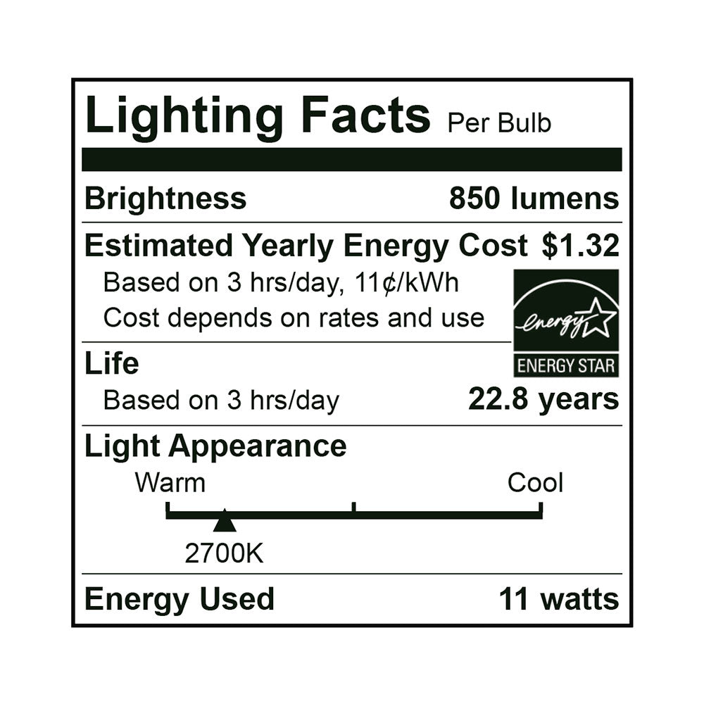 LED BR30 Bulb, 11 Watt, 120V, 850 Lumen, 2700K, 3000K, 4000K, 5000K