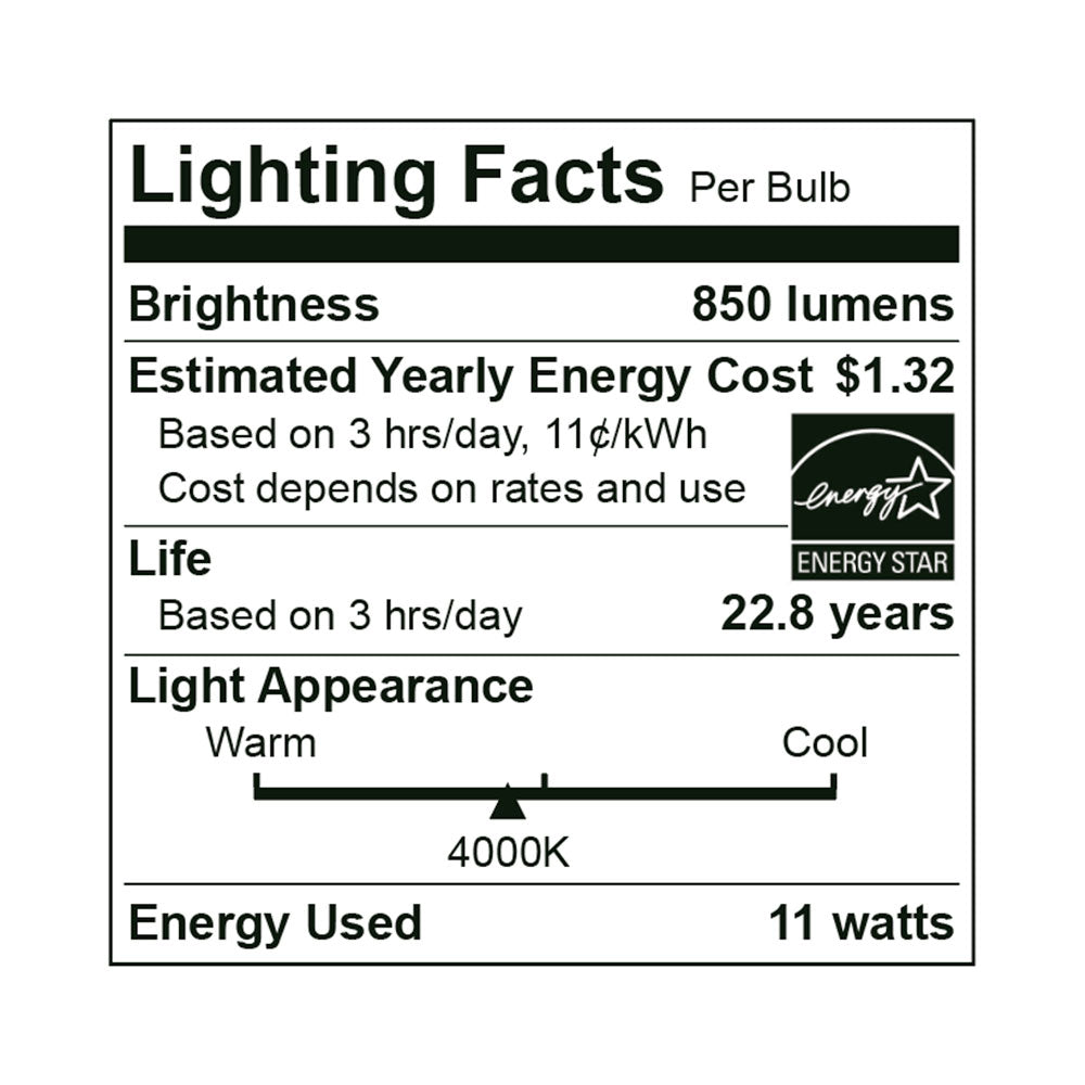 LED PAR30 Bulb, 11 Watt, 120V, 850 Lumens, 2700K, 3000K, 4000K, 5000K