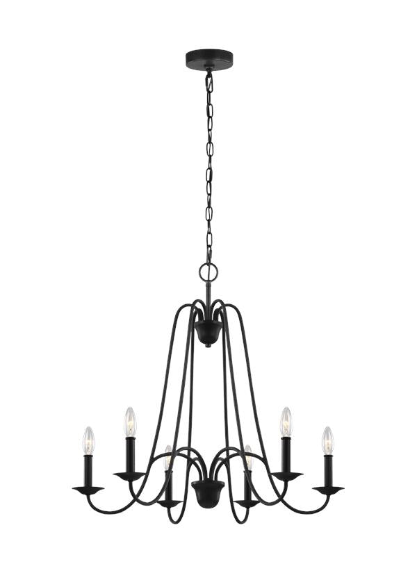 Boughton Collection - Six Light Chandelier | Finish: Antique Forged Iron - F3205EN/6AF