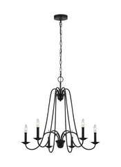 F3205/6AF, Six Light Chandelier , Boughton Collection