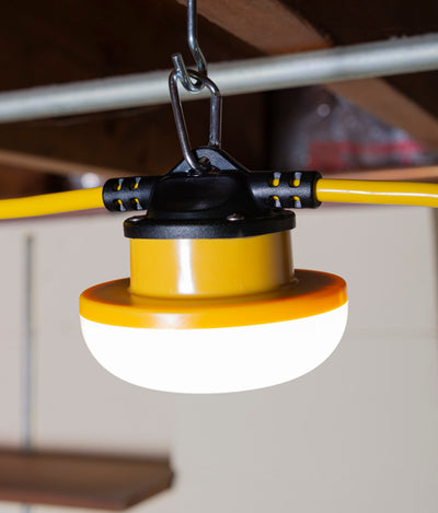 Temporary Work Light Stringer with Integrated LED Lights, 50 or 100 Ft, 15 Amp, 5000K
