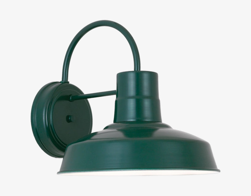 Hi-Lite Warehouse Shade Wall Light (Dark Green Finish, shown w/ 12" shade)