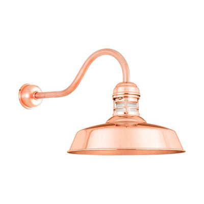 Hi-Lite 14" Castguard Warehouse Shade (Polished Copper Finish, shown with 12" B7 goose neck)
