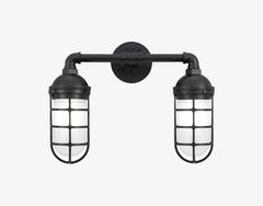 Hi-Lite Saucer Vapor Tight Jar Double Sconce (Available in multiple color finishes)
