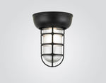 Hi-Lite Self-Ballasted Saucer Vapor Tight Jar Flush Mount - Black/Standard (shown with ribbed glass)