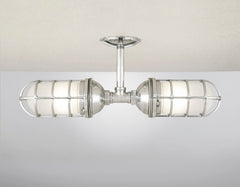 Hi-Lite 2-Light Boat Dock Vapor Jar F2F with Cast or Wire Guard (Available in multiple color finishes)