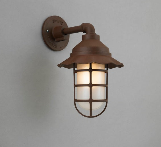 Hi-Lite Radial Vapor Jar Sconce - Rust/Standard (shown with 9.5" Shade and Frosted Glass)