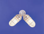Hi-Lite 2-Light Boat Dock Vapor Jar 2VB with Wire Guard (shown with Galvanized Finish and Frosted Glass)