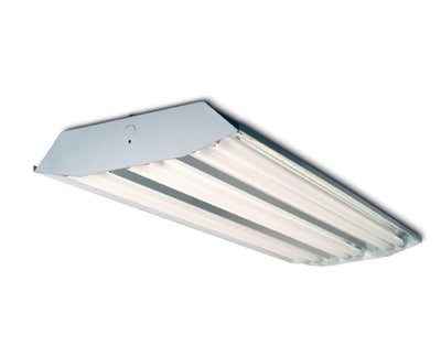 (American Made) 6 Lamp T8 High ballast Factor, Fluorescent high bay lighting fixture, Specular Reflector, 120-277v