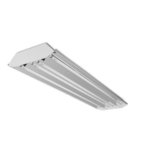 (American Made) 4 Lamp T8 Fluorescent High Bay, with Mirrored Reflector, 120-277V