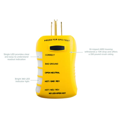 Sperry Instruments HGT6520 Stop Shock 2 GFCI Outlet Tester