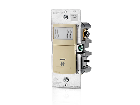 Humidity Sensor and Fan Control, Single Pole, 600W Incandescent, 150W LED/CFL, Ivory Color
