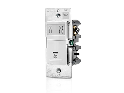 Humidity Sensor and Fan Control, Single Pole, 600W Incandescent, 150W LED/CFL, White Color
