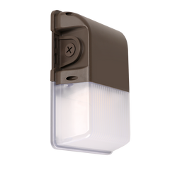 LED Mini Wall Pack with Photocell, 24 Watt, 3300 Lumens, Wattage and CCT Selectable,120-277V, Dark Bronze Finish