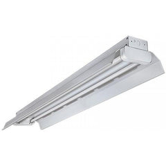 8' 8 Lamp Heavy Duty Tandem Industrial Strip Fixture 32 Watt T8, White Steel Reflector, 120-277 Universal