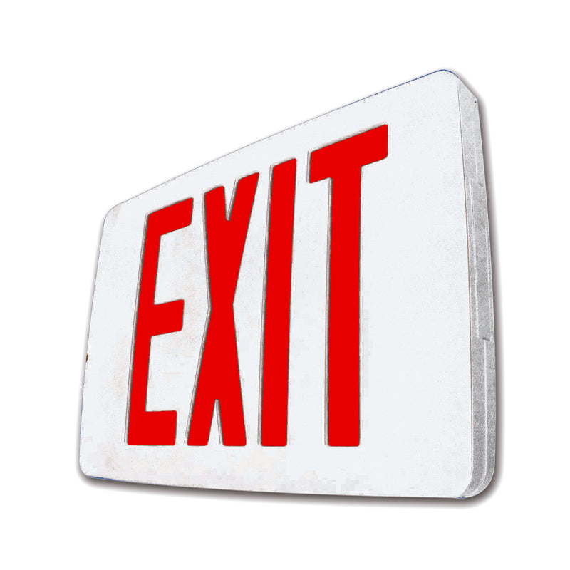 Cast Exit Sign LED Thin Die-Cast Exit Sign with Backup Battery | Warehouse-Lighting.com