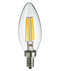 Filament Candle LED 4 watt Bulb (JA8), 120V