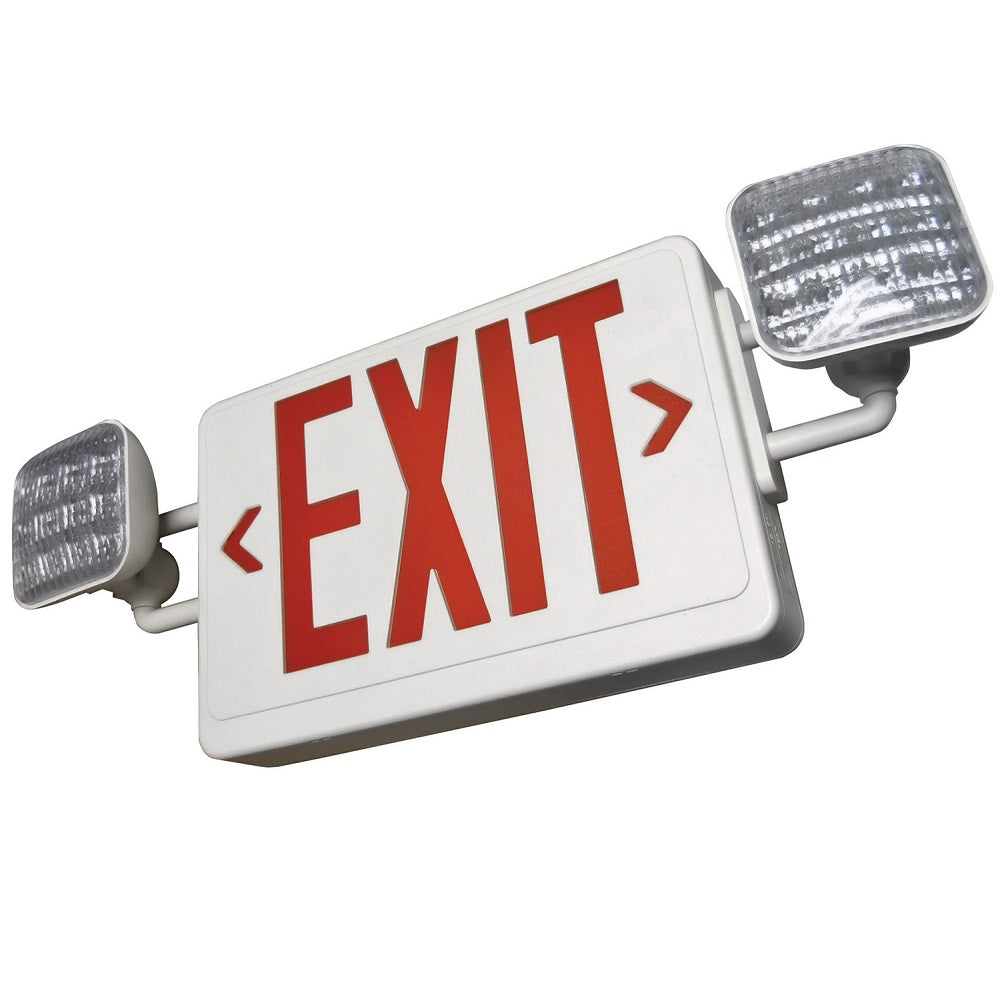 LED Exit/Emergency Combo, Universal Single/Double Face, Red or Green