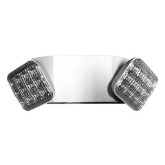 LED Thermoplastic Emergency Lights with Two Adjustable Heads, White or Black Finish
