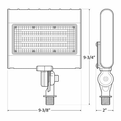 LED Architectural Flood Light with 1/2" Knuckle, Selectable Wattage 15/20/30/50 Watts, Selectable CCT 120-277V, Bronze or White Finish