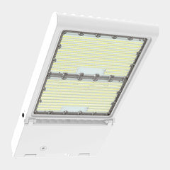 LED High Lumen Area/Parking Lot Light, Selectable Wattage 150/200/240/300, Selectable CCT, 120-277V, White Finish