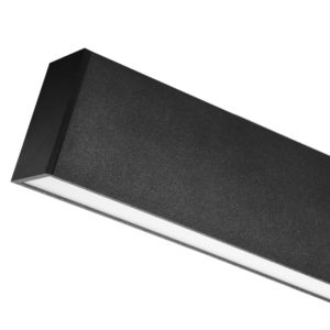 4 Foot Linear Architectural Pendant, 120-277V, Wattage and CCT Selectable, Black or Silver Finish