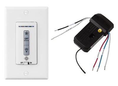 Hardwired wall remote control/receiver. Fan speed and downlight control. (non-reversing)