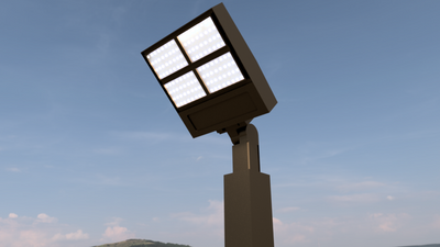 Picture Just To Show Pole Setup with Fixture (Fixture Pictured is Not Actual Fixture)