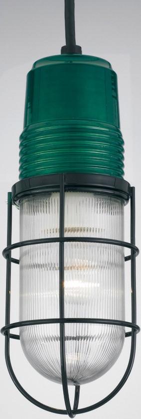 PW1 Series Ceiling Hung Vapor Jar, Trans. Green Finish w/ Prismatic Glass