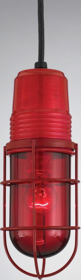 PW1 Series Ceiling Hung Vapor Jar, Trans. Red Finish w/ Red Glass