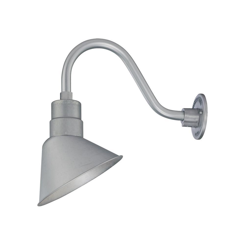 Millennium Lighting RLM Angle Shade - Galvanized (Shown with 14.5" Goose Neck)