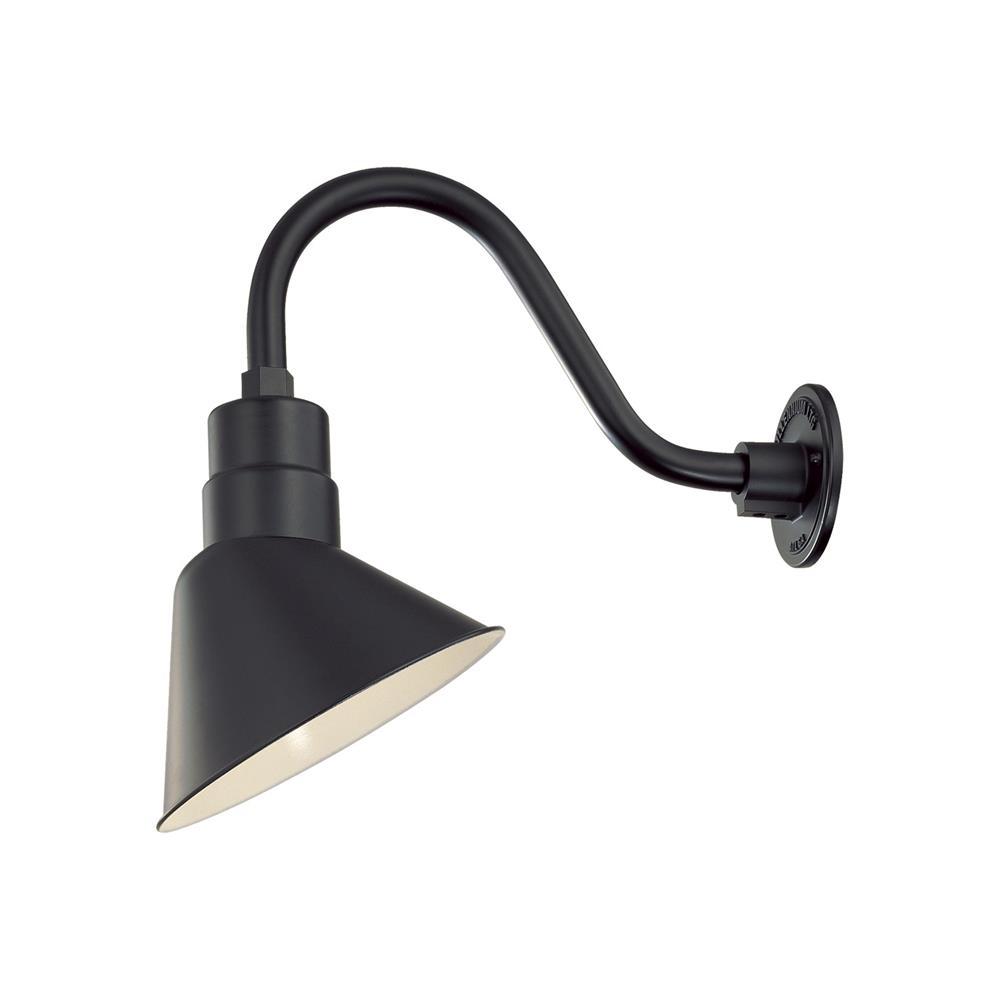 Millennium Lighting RLM Angle Shade - Satin Black (Shown with 14.5" Goose Neck)