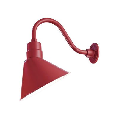 Millennium Lighting RLM Angle Shade - Satin Red (Shown with 14.5" Goose Neck)