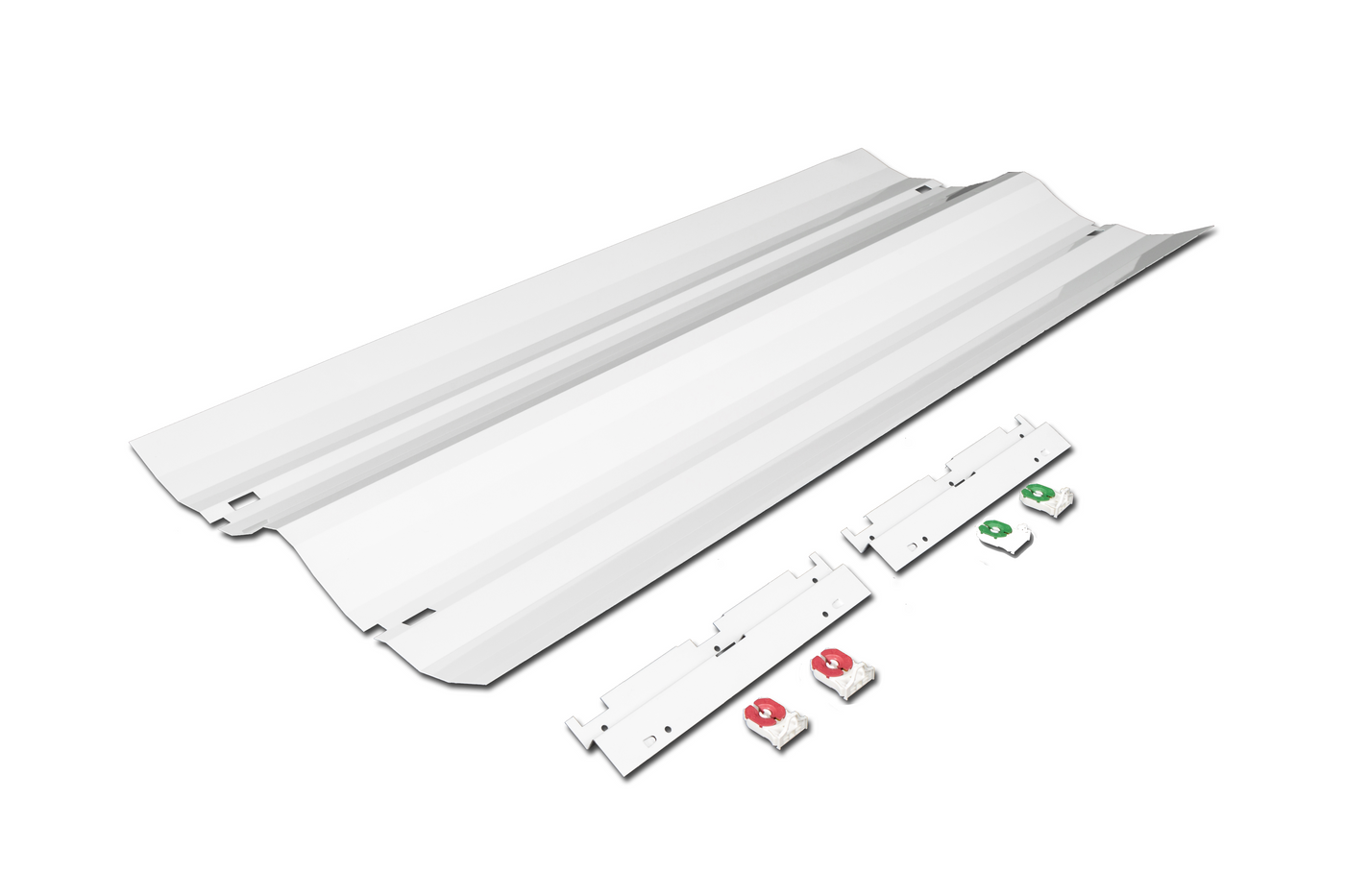 2 x 4 Foot Retrofit Kit White or Mirrored Reflector for Troffer Body 4500-5625 Lumen 2 or 3 18W LED 4000K Lamps Included