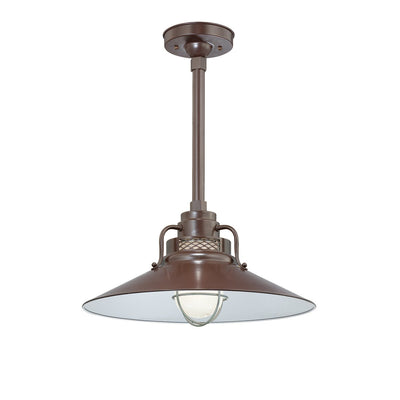 Millennium Lighting 18" RLM/ Stem Hung Railroad Shade - Architectural Bronze (Shown with canopy kit and 12" stem)